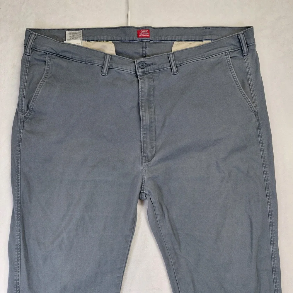 Levis XX Chino Standard Taper Pants Mens 46x32 Blue Gray 39447-0004 Stretch